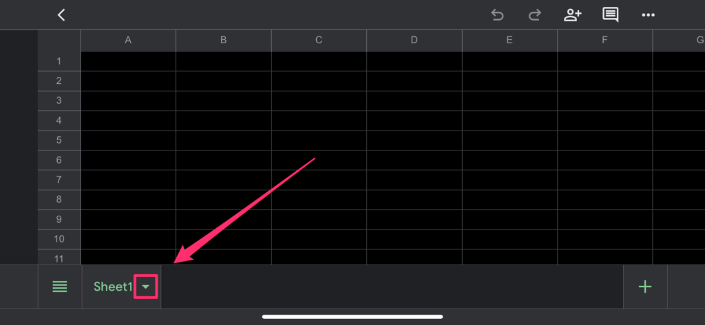 The screenshot shows where the green arrow is located. You can find it next to the current worksheet name