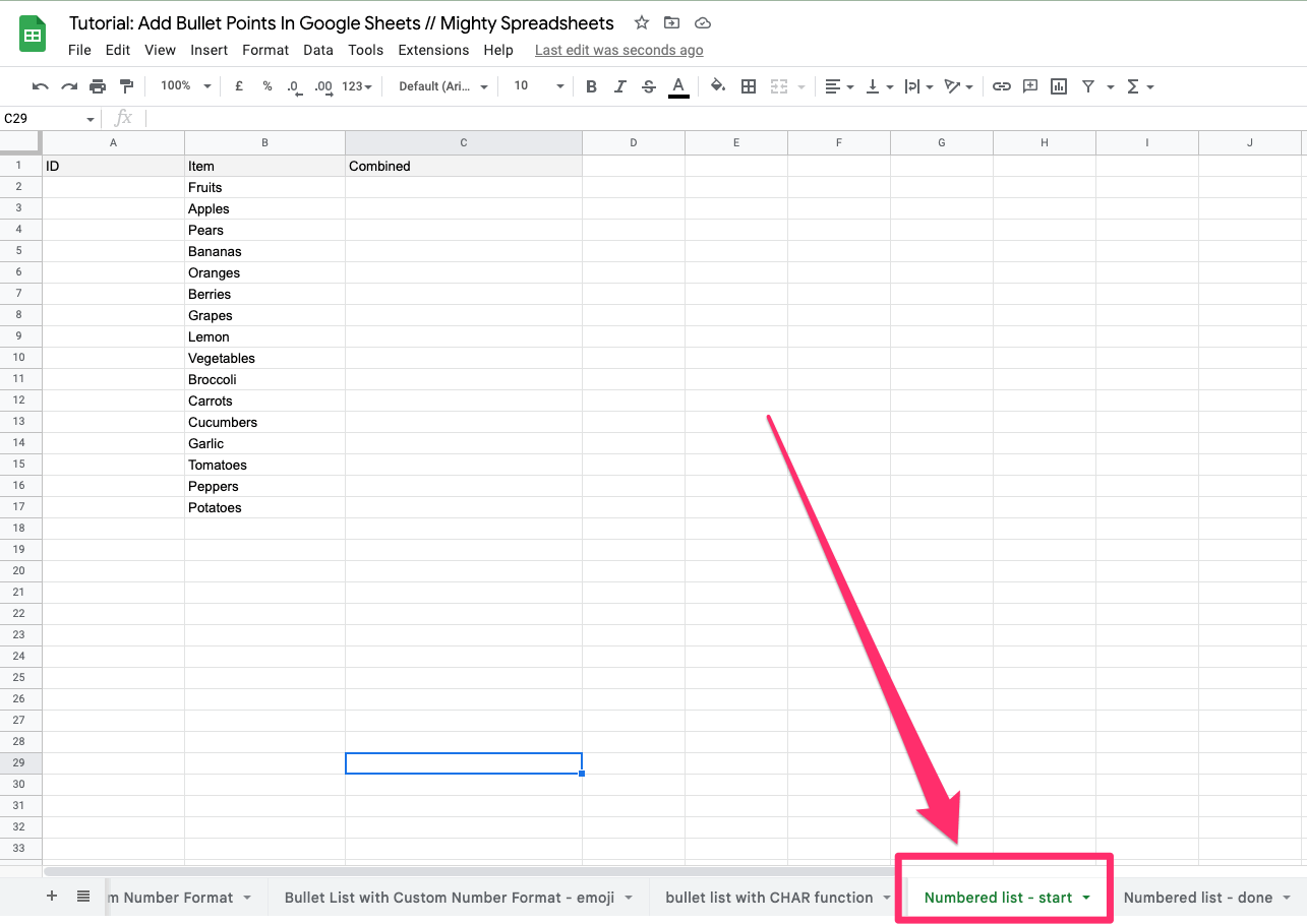 How To Add Bullet Points in Google Sheets (And Numbered List Too!)