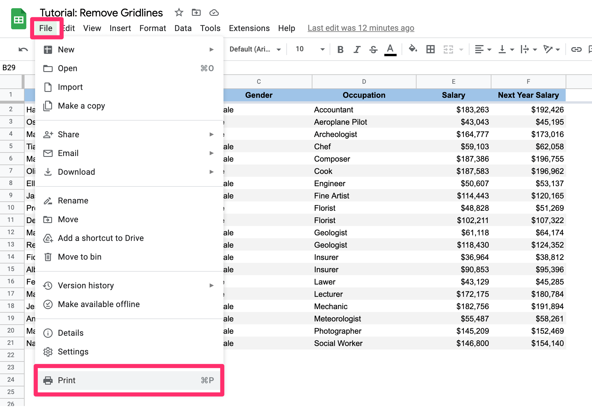 How To Remove Gridlines In Google Sheets App