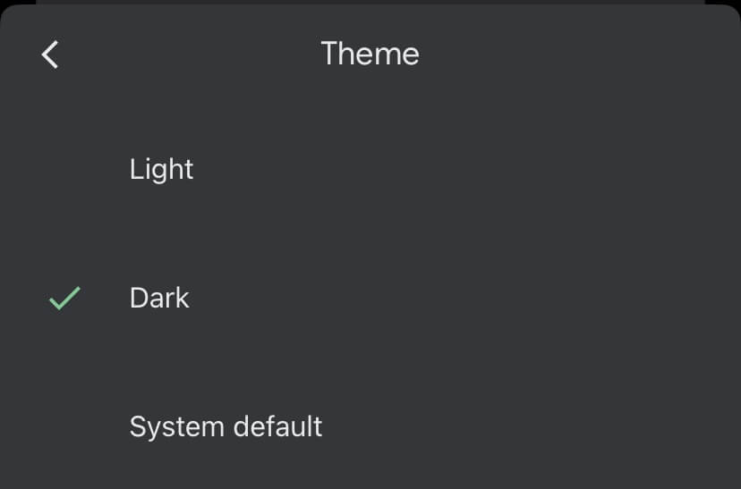 Theme switching options in IOS App: light, dark, system default