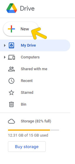 Drive New button