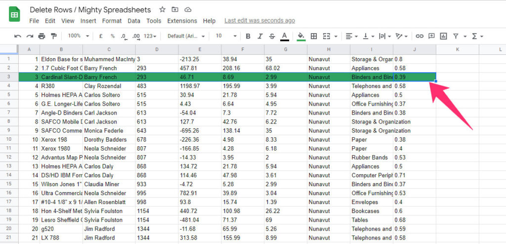 How To Delete A Row In Google Sheets Mobile