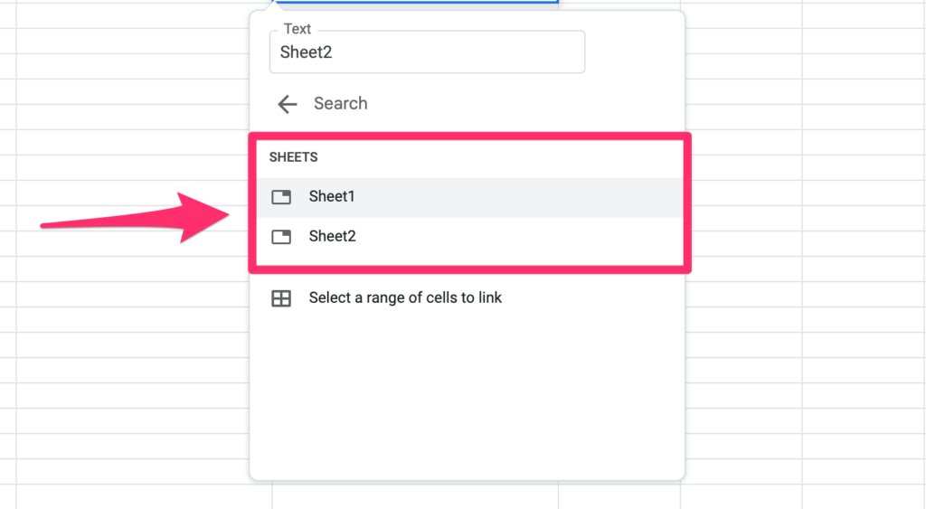 The arrow points on list of all worksheets available in the document