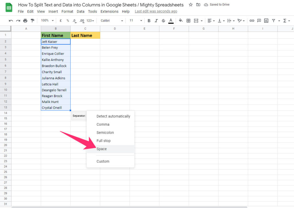 How To Split Text and Data into Columns in Google Sheets (Real-Life ...