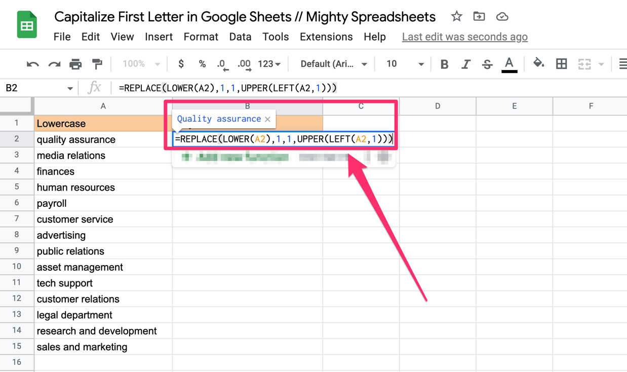 How To Capitalize First Letter In Google Sheets