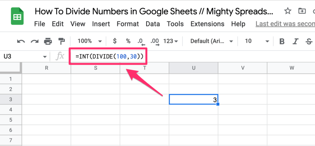 DIVIDE and INT function that rounds down the Divide result