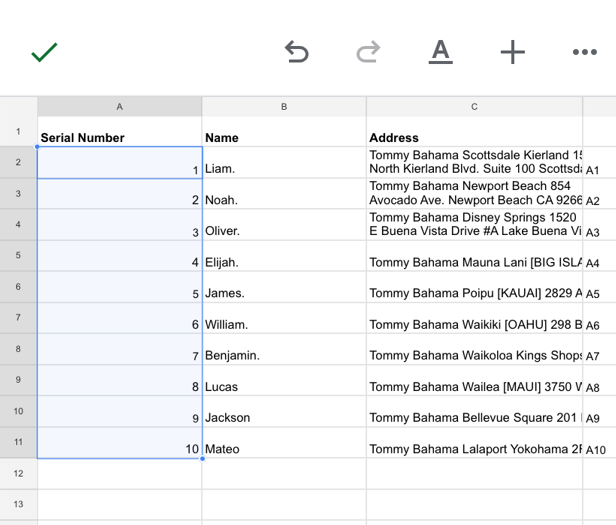 Automatically Add Numbers in Google Sheets Mobile App