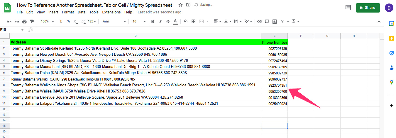 Reference Another Sheet Using the IMPORTRANGE Function