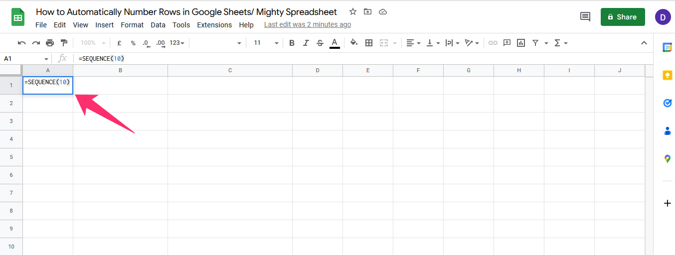 How to Automatically Number Rows in Google Sheets (4 Ways)