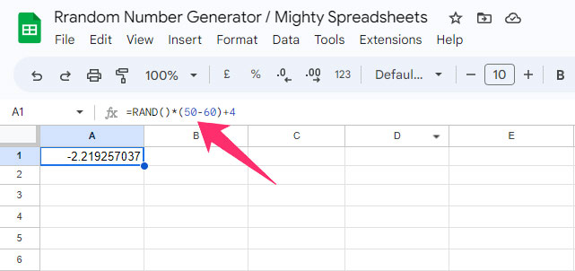 Use Custom Formula (To Generate Random Decimal Numbers)