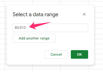 Select Data Range in Conditional formal rules