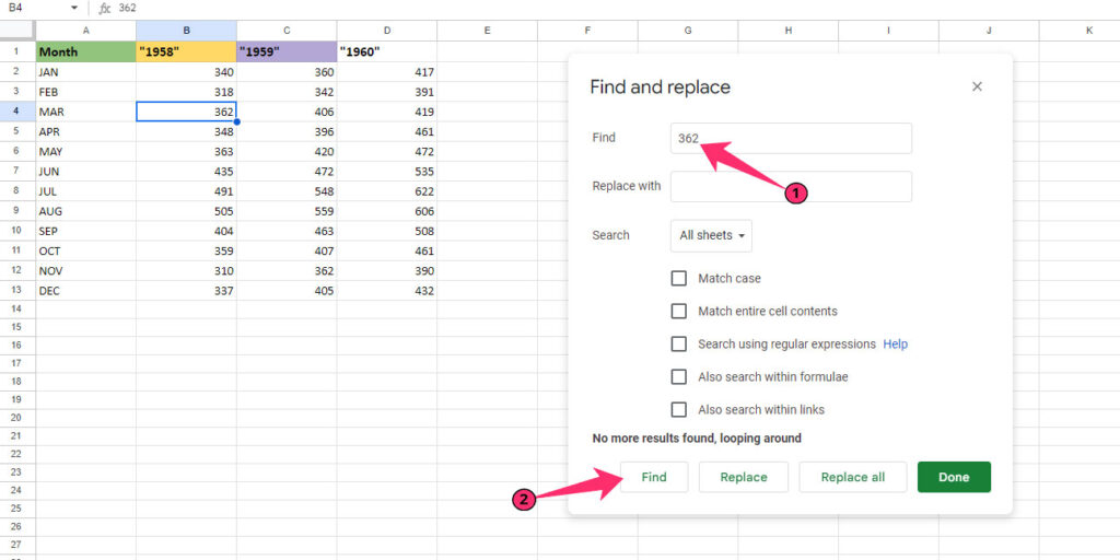 Using Find And Replace” Option