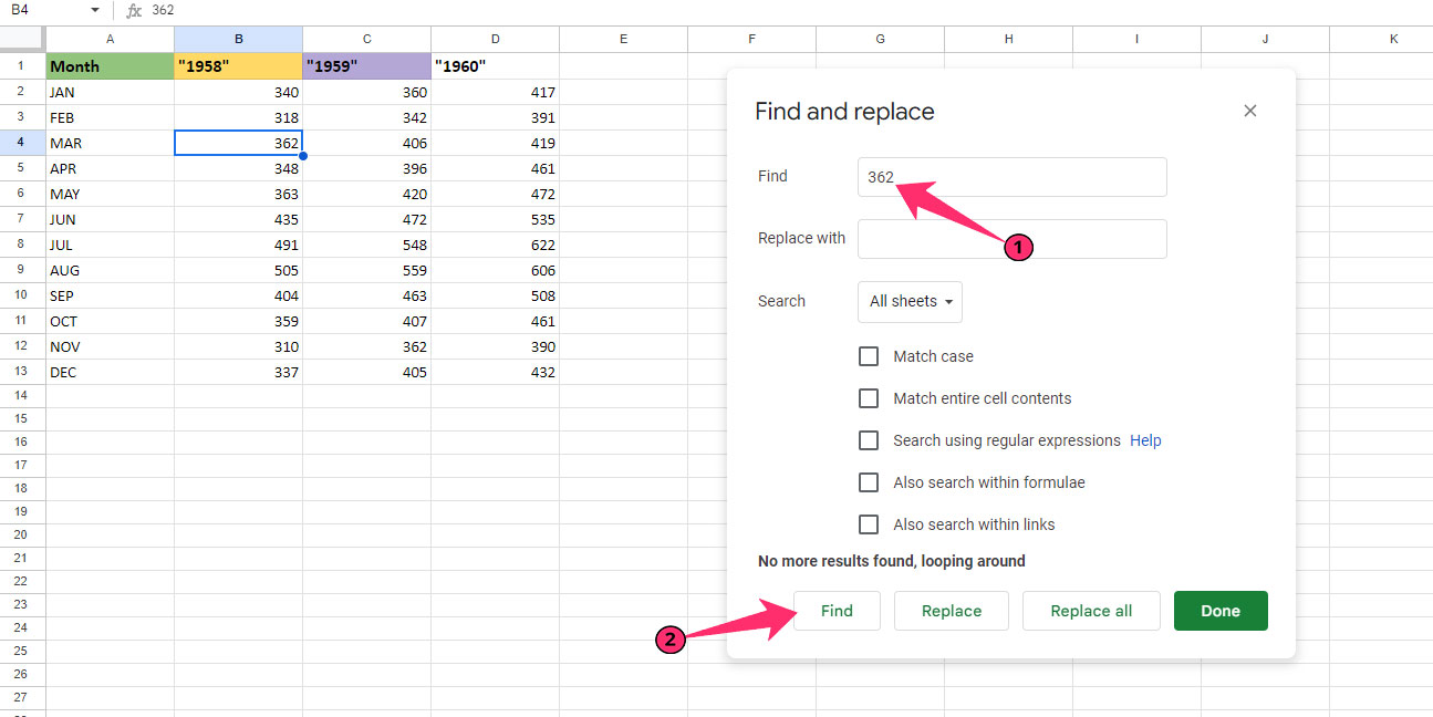 Using Find And Replace” Option