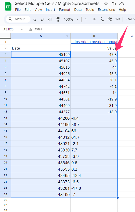 Click-And-Drag Method on sheets