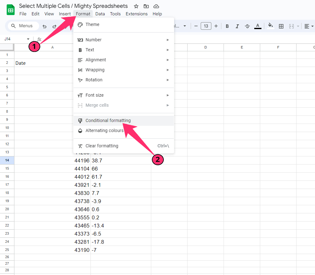 Conditional Formatting option