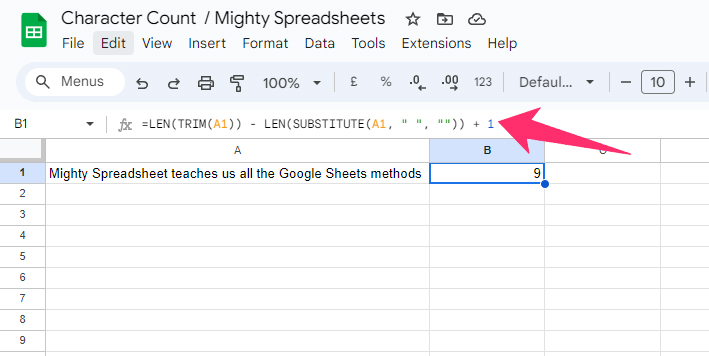 Count Words In Google Sheets