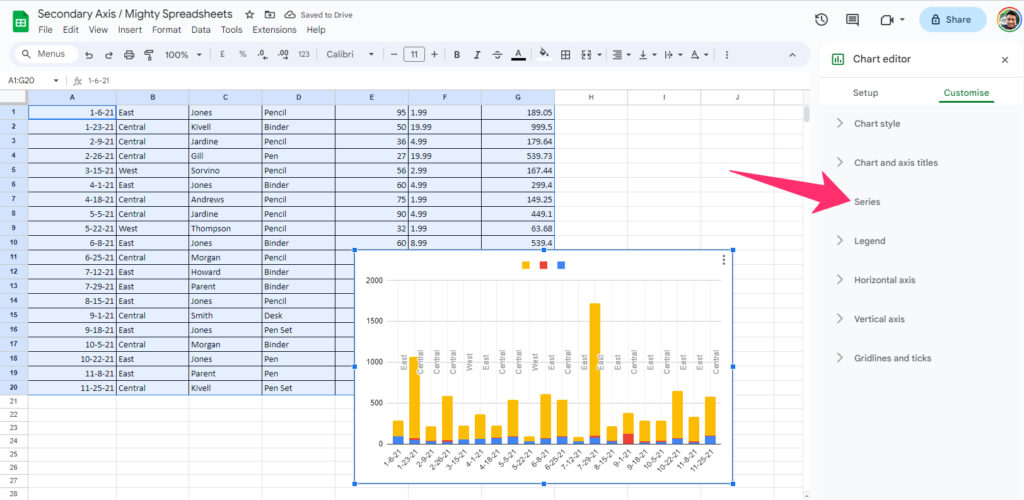 Customize Series in chart