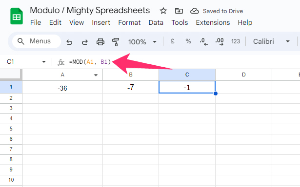 Modulo with Negative Numbers