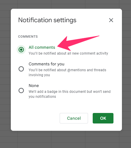 Comment Notification