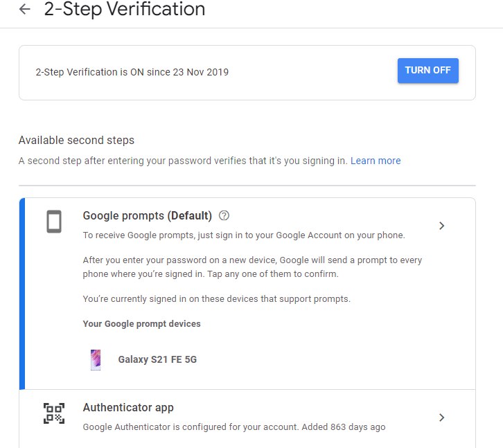 Enable 2-Step Verification