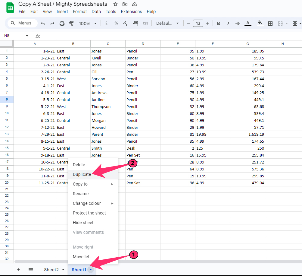 Duplicate Sheet