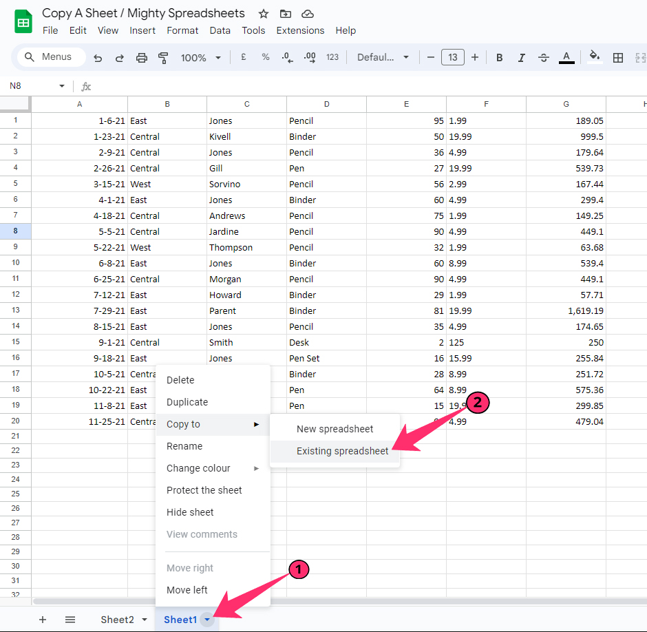 copy sheet to Existing Spreadsheet